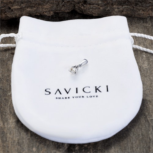 Zawieszka Fairytale: białe złoto, biały szafir